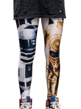 LOTUS LEGGINGS Star Wars Tights R2D2 C-3PO Size Small Medium